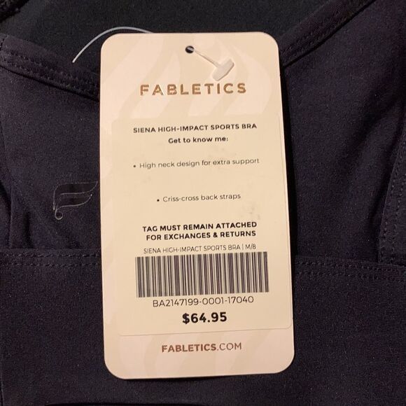 Fabletics Size Medium Sports Bra black - Picture 6 of 8